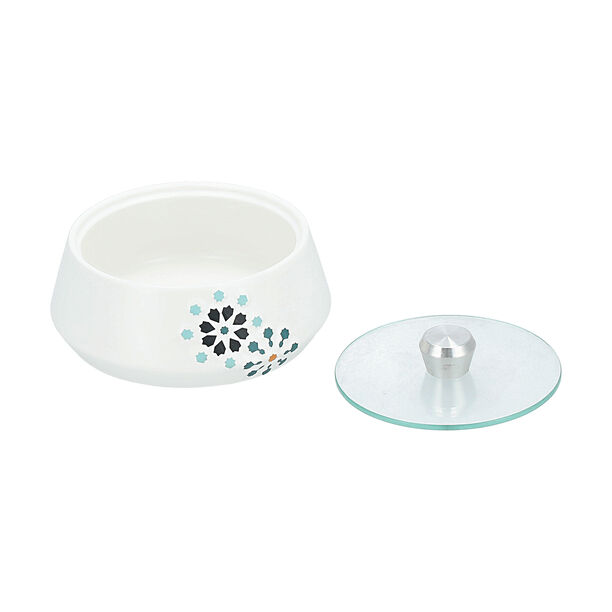 Dallaty white porcelain date bowl with lid 15.5*15.5*10 cm image number 2