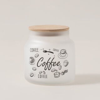 Heriven Glass Coffee Jar With Bamboo Lid 635Ml