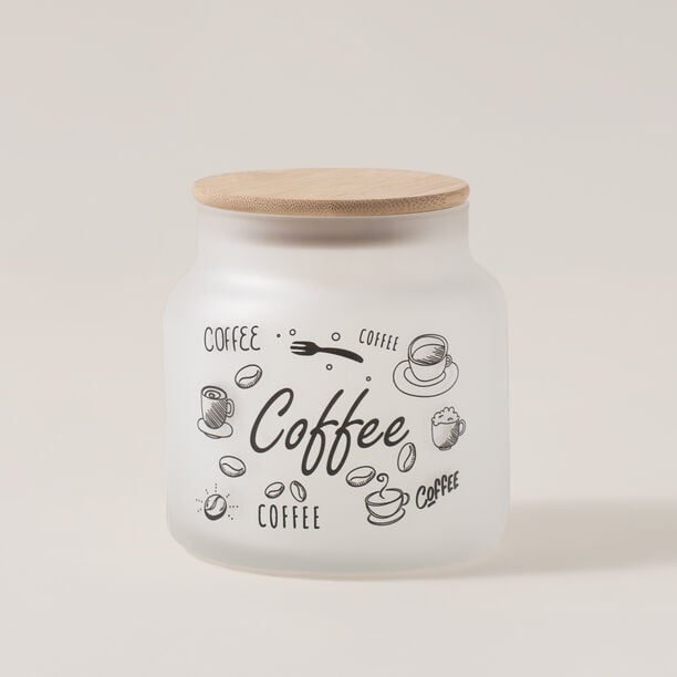 Heriven Glass Coffee Jar With Bamboo Lid 635Ml image number 2