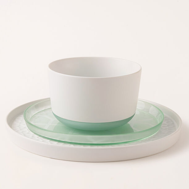 Safa’a white and green porcelain 18 Pcs dinner set image number 0