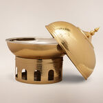 La Mesa Metal Plated Food Warmer With Stand 40*40*41Cm, Gold image number 1