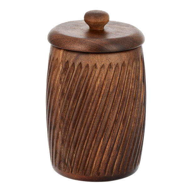 Acacia Wood Storage Canister With Lid Walnut Color  image number 0