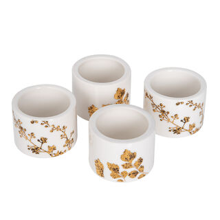 La Mesa Gold Leaf Napkin Ring 4 Pieces Set
