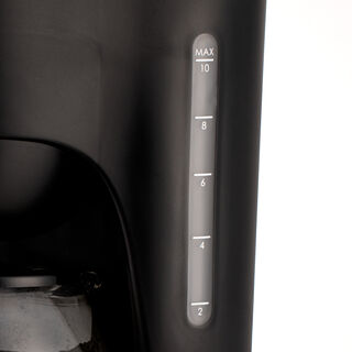 Truva Black Glass Coffee Maker 1.5L, 10 Cups