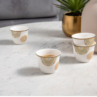 La Mesa Fairouz Gold Coffee Cups Set 12 Pieces