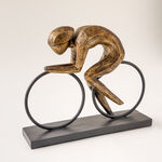 Homez resin cyclist decorative accent 25.7cm, gold image number 2