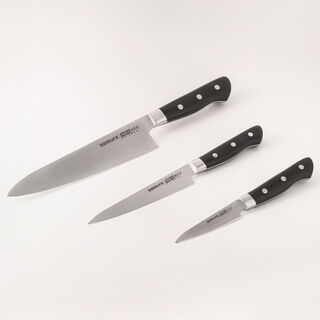 Samura pros set 3pcs stainless steel kitchen knives in black