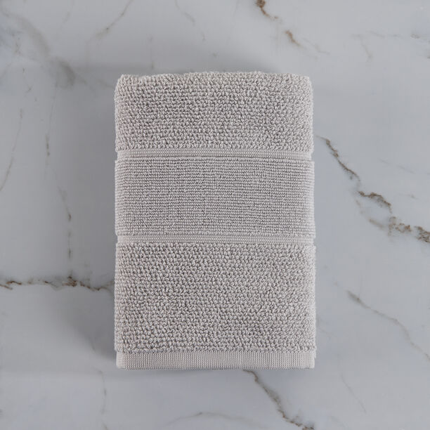 Boutique Blanche Silver Riviera Stripe 100% Cotton Hand Towel 50*90 Cm image number 0
