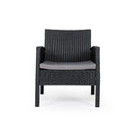 Patio Set Of 4 Natural Rattan Black image number 5