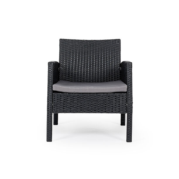 Patio Set Of 4 Natural Rattan Black image number 5