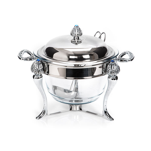 Royal Stainless Steel 4 Lt. Round Soup Warmer With Ladle image number 0