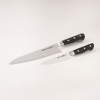 Samura pros set 3pcs stainless steel kitchen knives in black 7.9", 5"