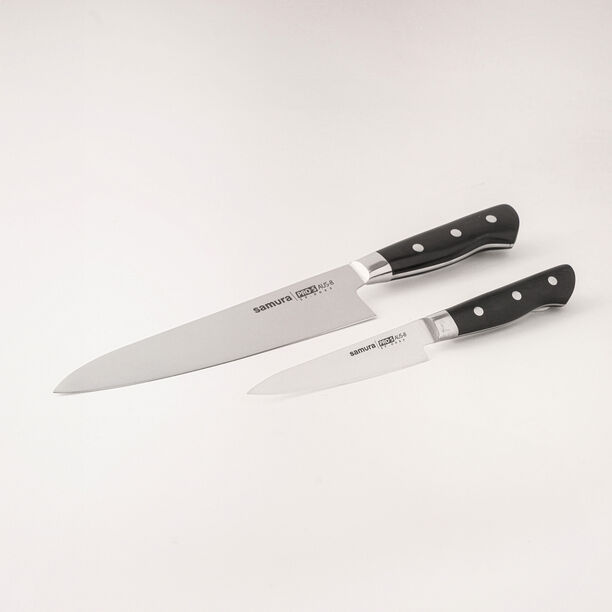 Samura pros set 3pcs stainless steel kitchen knives in black 7.9", 5" image number 0