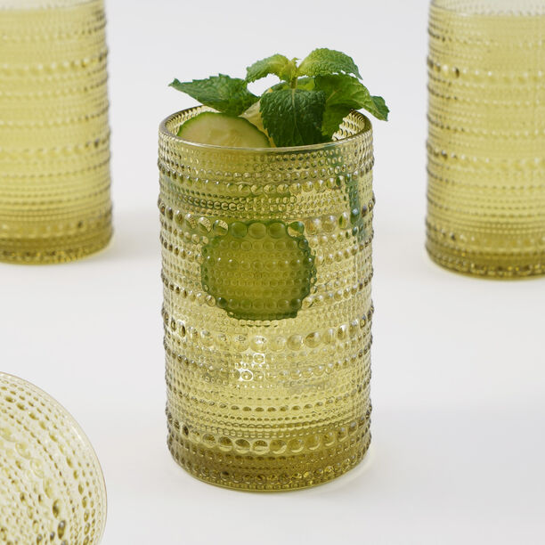 La Mesa 4 Pcs Highball Glass Set, Olive Green 7.5*7.5*12.5 Cm image number 0