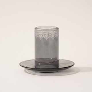 Dallaty glass 12pcs tea cup set, grey