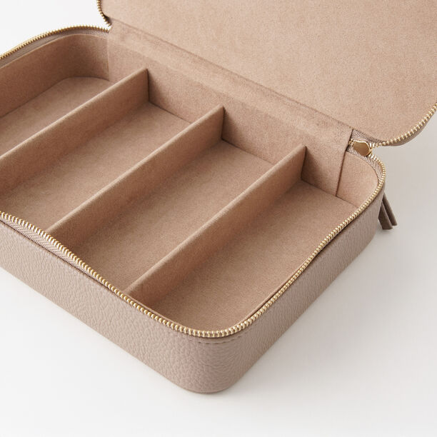 Homez brown faux leather sunglasses organizer 4 divisions 24.1*16.5*5.1cm image number 4