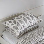 Cottage microfiber block chevron print 6pc full comforter set, grey 160*240cm image number 7
