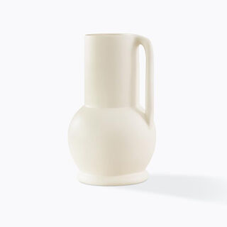 Homez Clay Pot Vase With Handle 20*20*30Cm, White