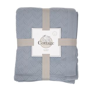 Cottage Cotton Blanket King Royal Indigo