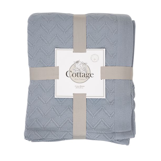 Cottage Cotton Blanket King Royal Indigo image number 0