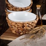 La Mesa Oven/Serving Bowl With Rattan Basket image number 1