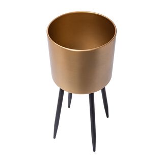 Planter With Stand Metal Gold
