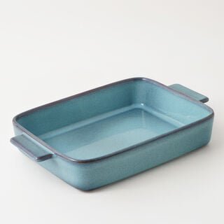 La Mesa stoneware oven to table 2pcs rectangular dish set, blue