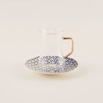 Dallaty white with gold and blue patterns Tea and coffee cups set 18 pcs image number 6