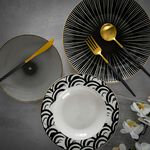 La Mesa Black And White 18 Pieces Dinner Set image number 4