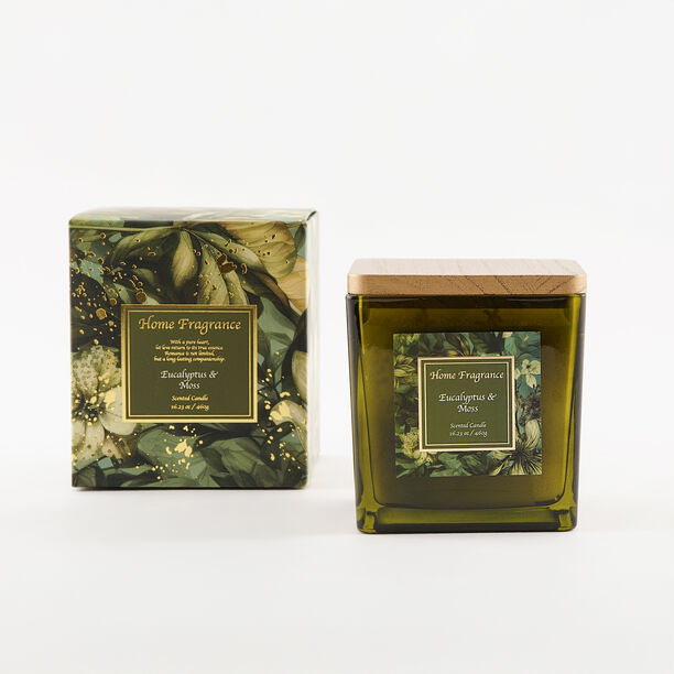 شمعة معطرة في وعاء زجاجي برائحة الأوكالبتوس والطحالب 460 جرام image number 0