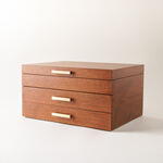 Homez 3 layer wooden jewelry box 25.4*20.3*34.3cm, brown image number 0