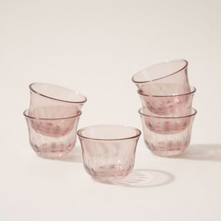 Dallaty 6pcs glass coffee set pink