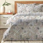 Cottage beige lilly print comforter set queen size with 3 pieces image number 1