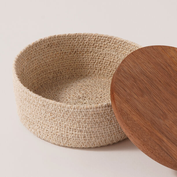 La Mesa seagrass serving box with wooden lid 16*16*7 cm image number 2