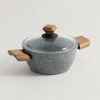 ألبرتو طقم قدور طهي ألومنيوم 7 قطع، جرانيت رمادي