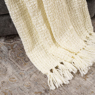 Bouble woven throw with lurex 130*170 cm beige
