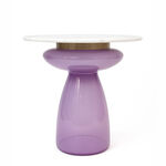 Homez glass drink table 61*47cm, lilac image number 0