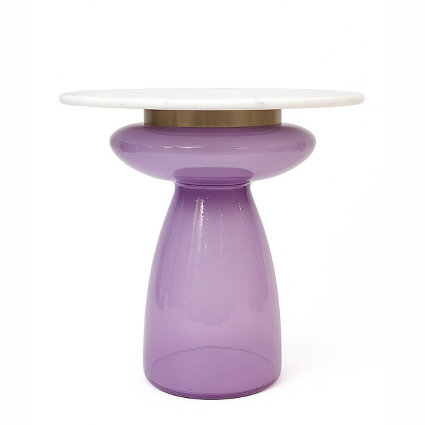 Homez glass drink table 61*47cm, lilac image number 0