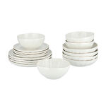 La Mesa White/gold porcelain 16pcs dinner set image number 1