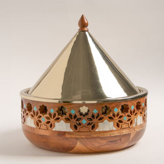 La Mesa big food server in gold metal 3 L