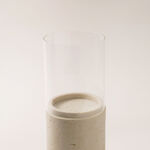 Homez resin candle holder travertine collection 10*10*25cm image number 1