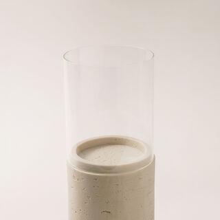 Homez resin candle holder travertine collection 10*10*25cm