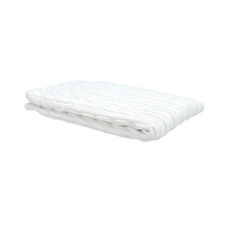 100% COTTON KNITTED THROW WHITE 130*170 CM