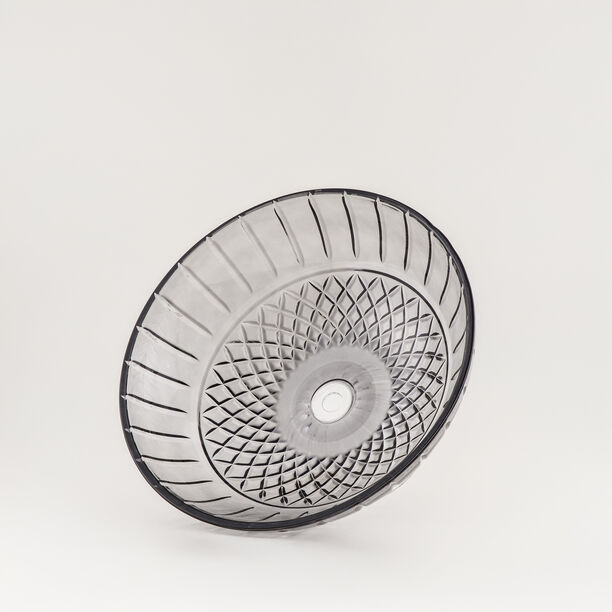 هومز طبق ديكور دايموند زجاج 29.4*29.4*14.4سم، رمادي فاتح image number 2