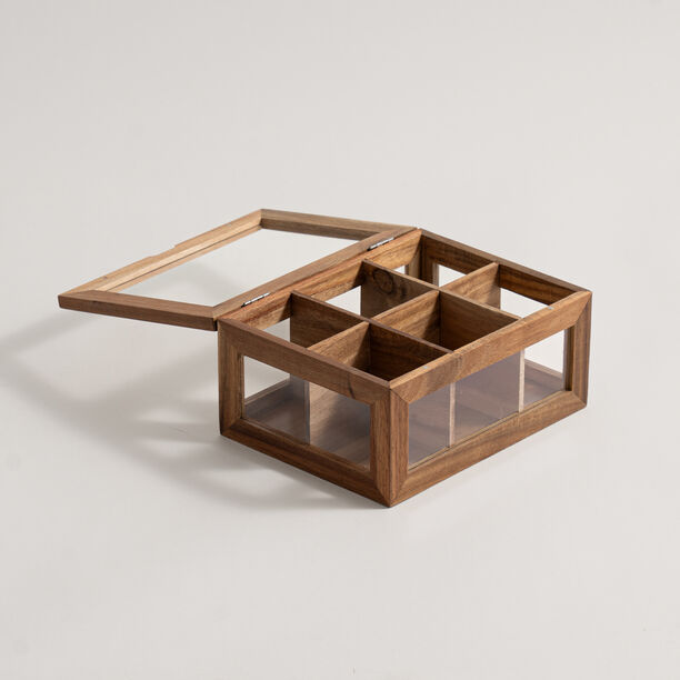Dallaty acacia wood tea box 21*16*10cm image number 1