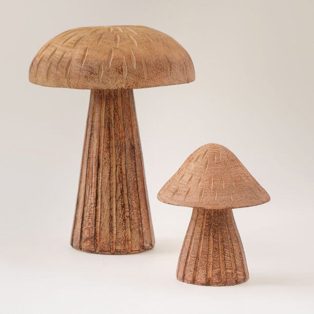Homez decoration mushroom figurine resin wood grain image number 3