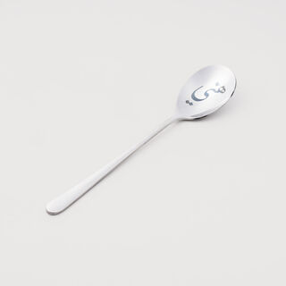 لاميسا طقم ملاعق كيك بنقشة ليزر، فضي لامع، 4 قطع