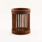 Homez hurricane candle holder natural wood 21.5*21.5*26cm image number 1