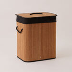 Cottage Bamboo Laundry Hamper With Cotton Rope Handle, Brown 40*30*50 Cm image number 2