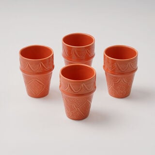 Dallaty Moroccan Tea Cup Dark Orange, 6 Pieces